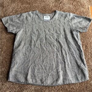 Flax Linen Short Sleeve Top